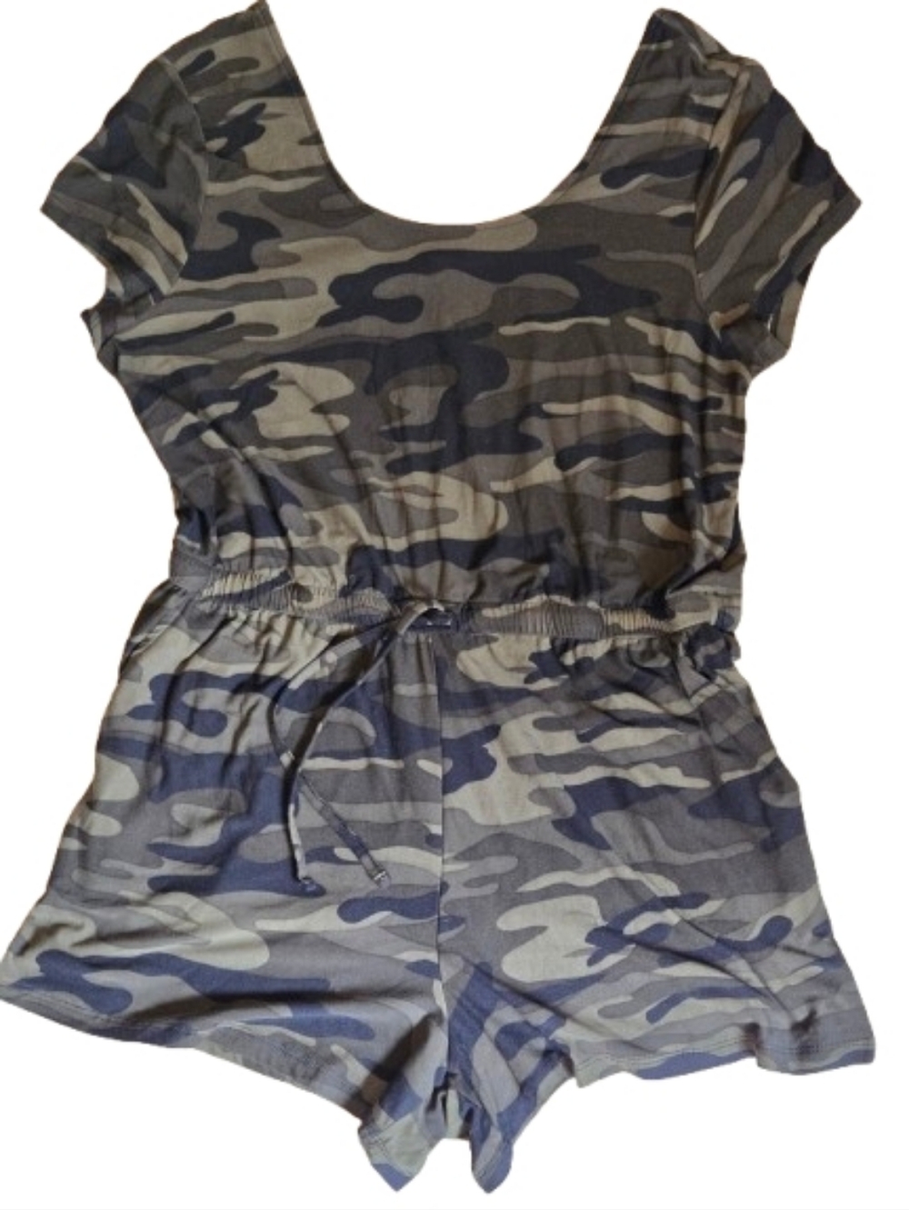 Derek Heart Camo Print Shorts Romper Size 1X